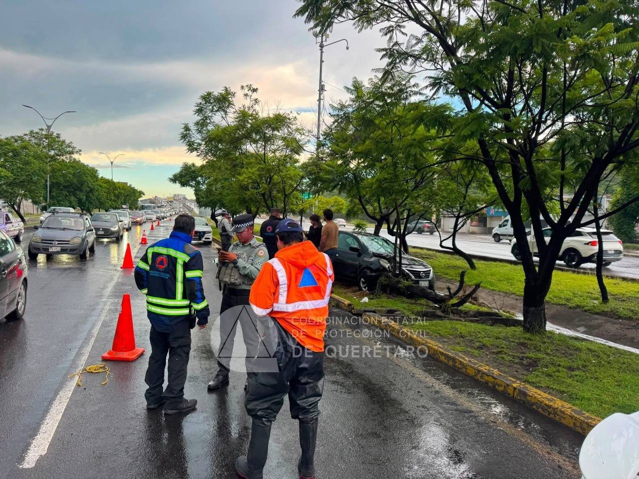 Auto choca contra un árbol en Paseo de la República; no hubo lesionados
