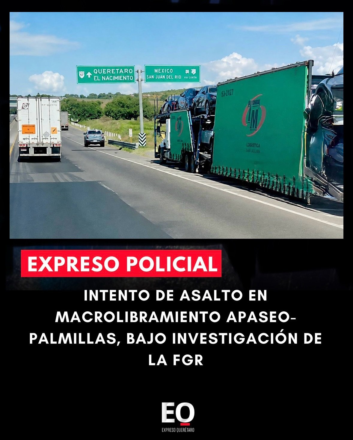 Intento de asalto en Macrolibramiento Apaseo-Palmillas, bajo investigación de la FGR