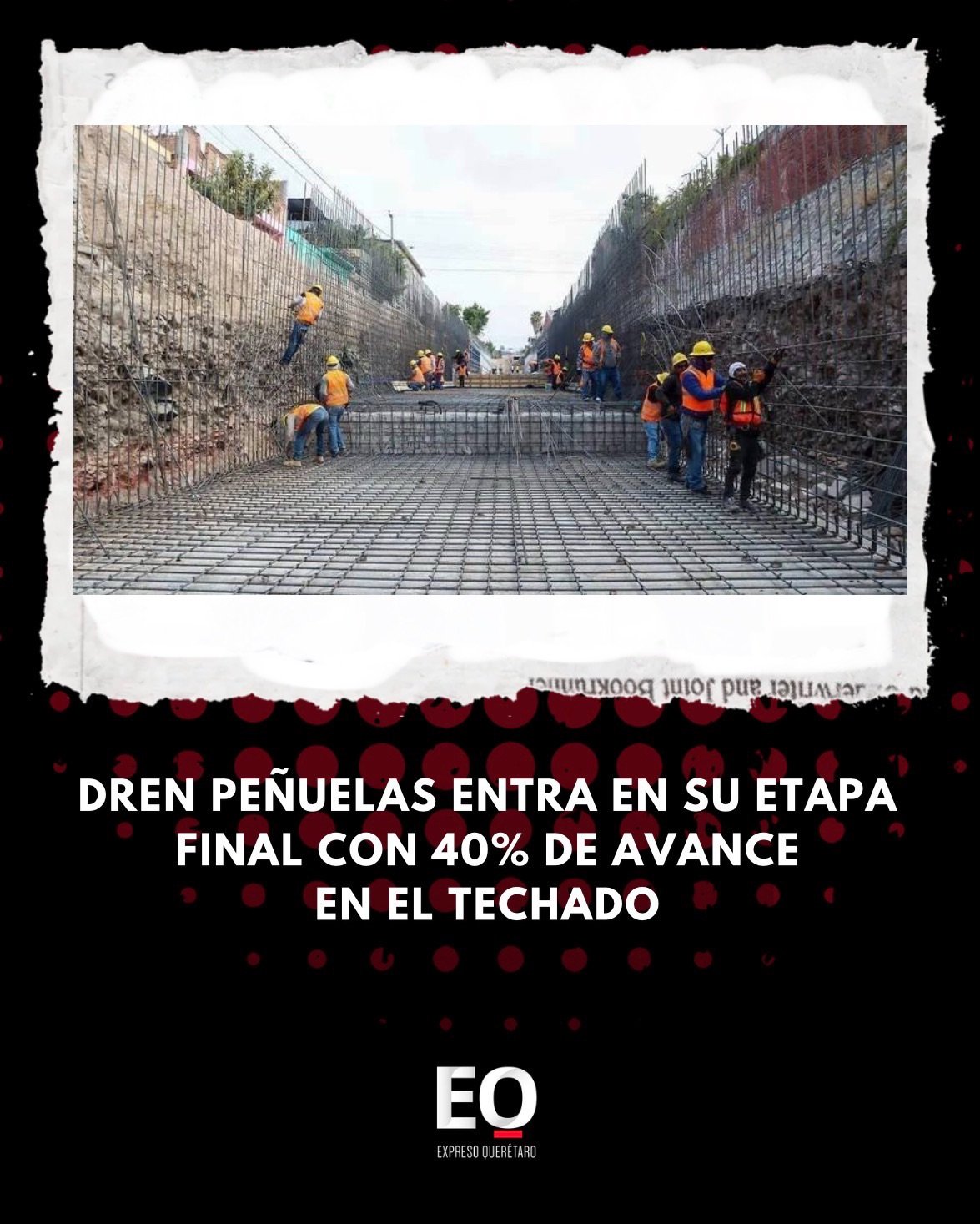 Dren Peñuelas entra en su etapa final con 40% de avance en el techado