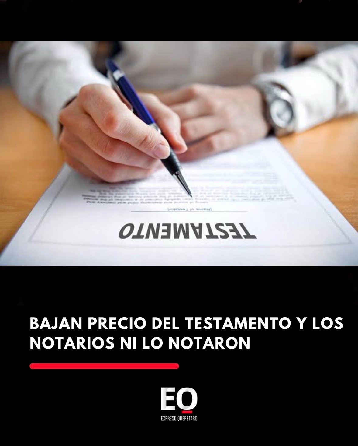 Bajan precio del testamento y los notarios ni lo notaron