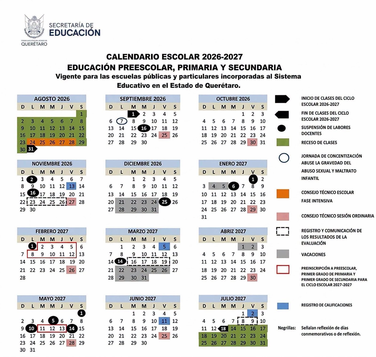 ¿Cuándo no habrá clases? Ya están definidos los días de descanso del próximo ciclo escolar