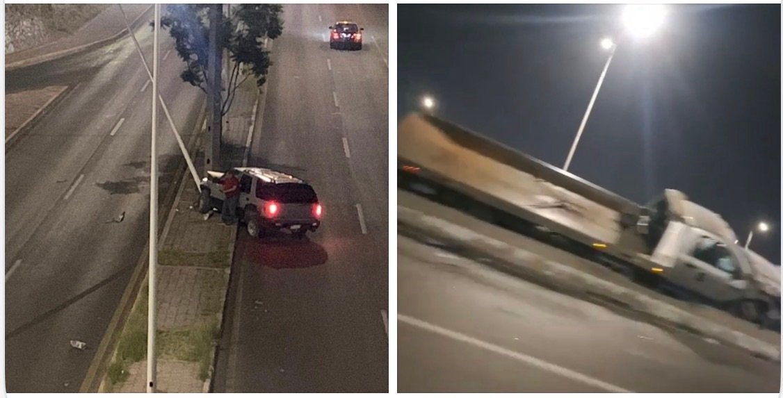 Dos accidentes durante la madrugada generan movilización en vialidades de la capital 