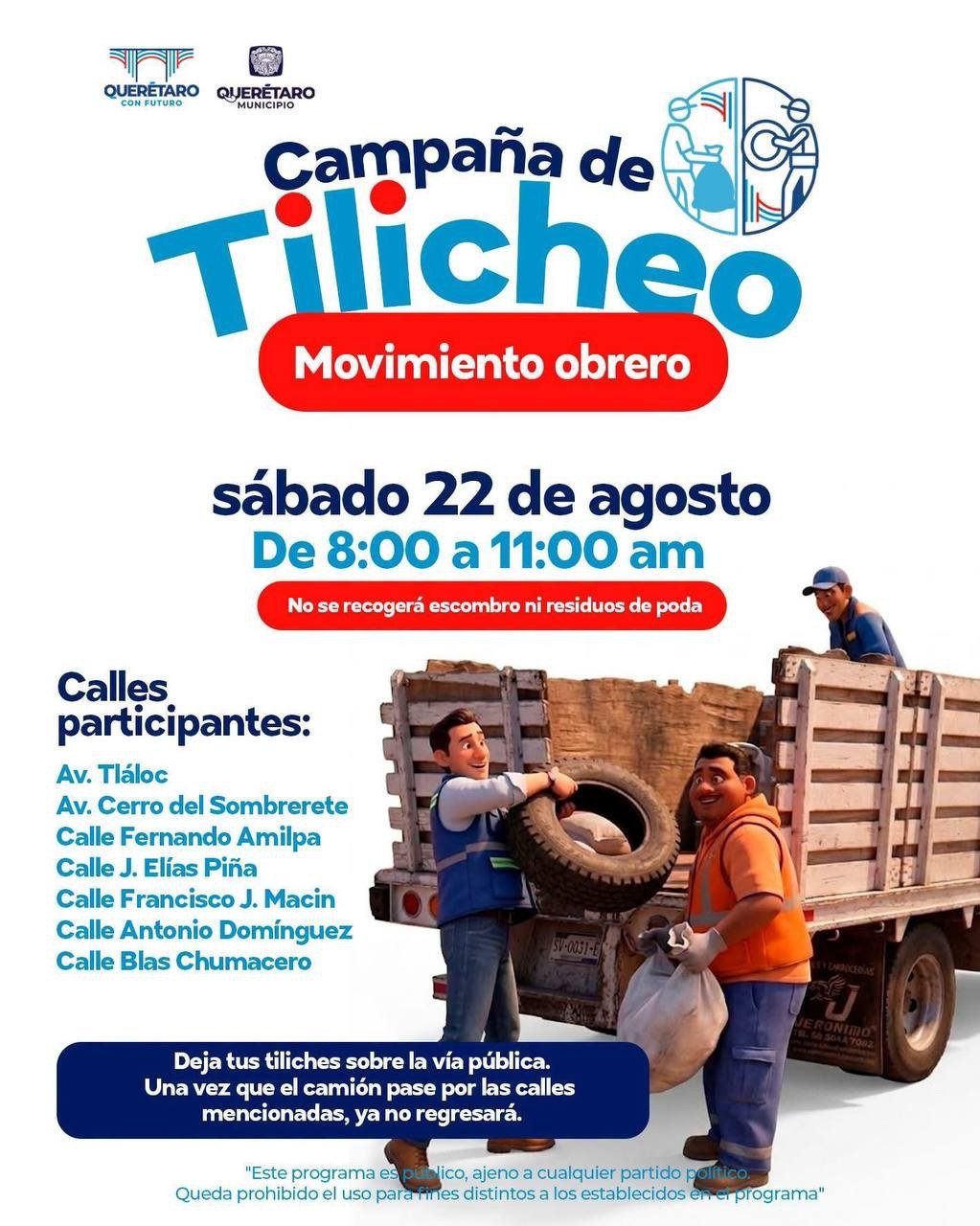 Municipio de Querétaro anuncia jornada de recolección de tiliches este sábado&nbsp;