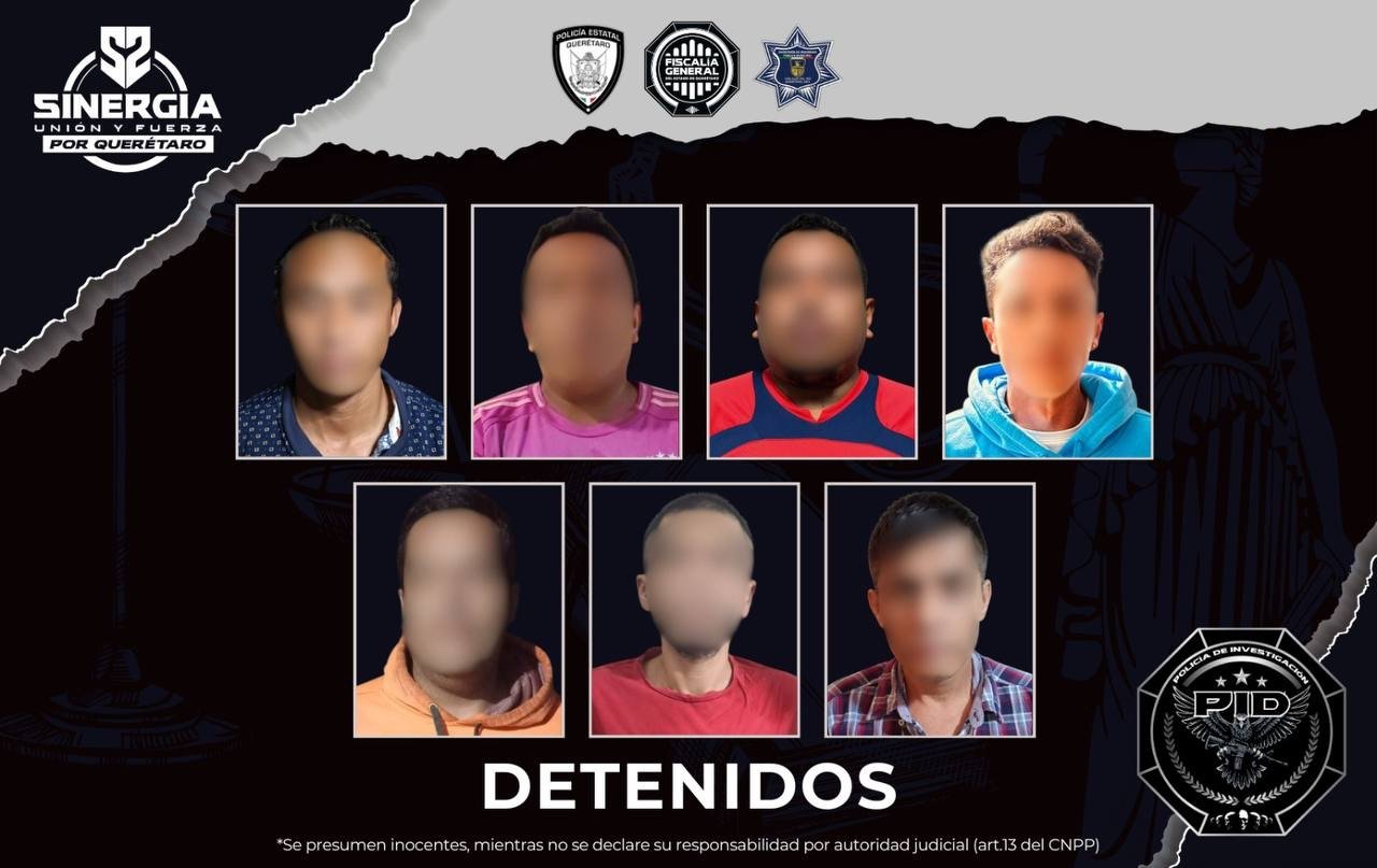 Siete cateos y siete detenidos por violencia familiar, de género y robo en San Juan del Río