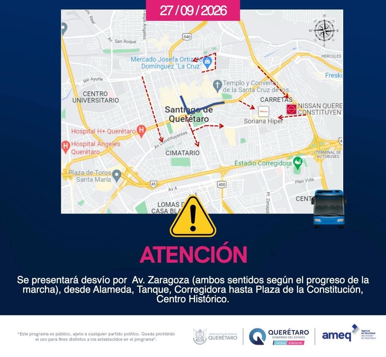 Hoy 28S marcha feminista cerrará calles y moverá 30 rutas de transporte entre 15:30 y 18:00 horas