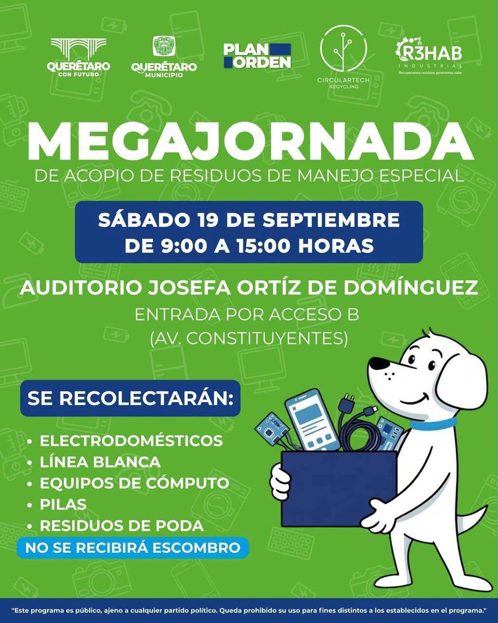 ¿Tienes electrónicos, pilas o electrodomésticos que ya no usas? Habrá acopio este sábado en el Auditorio Josefa