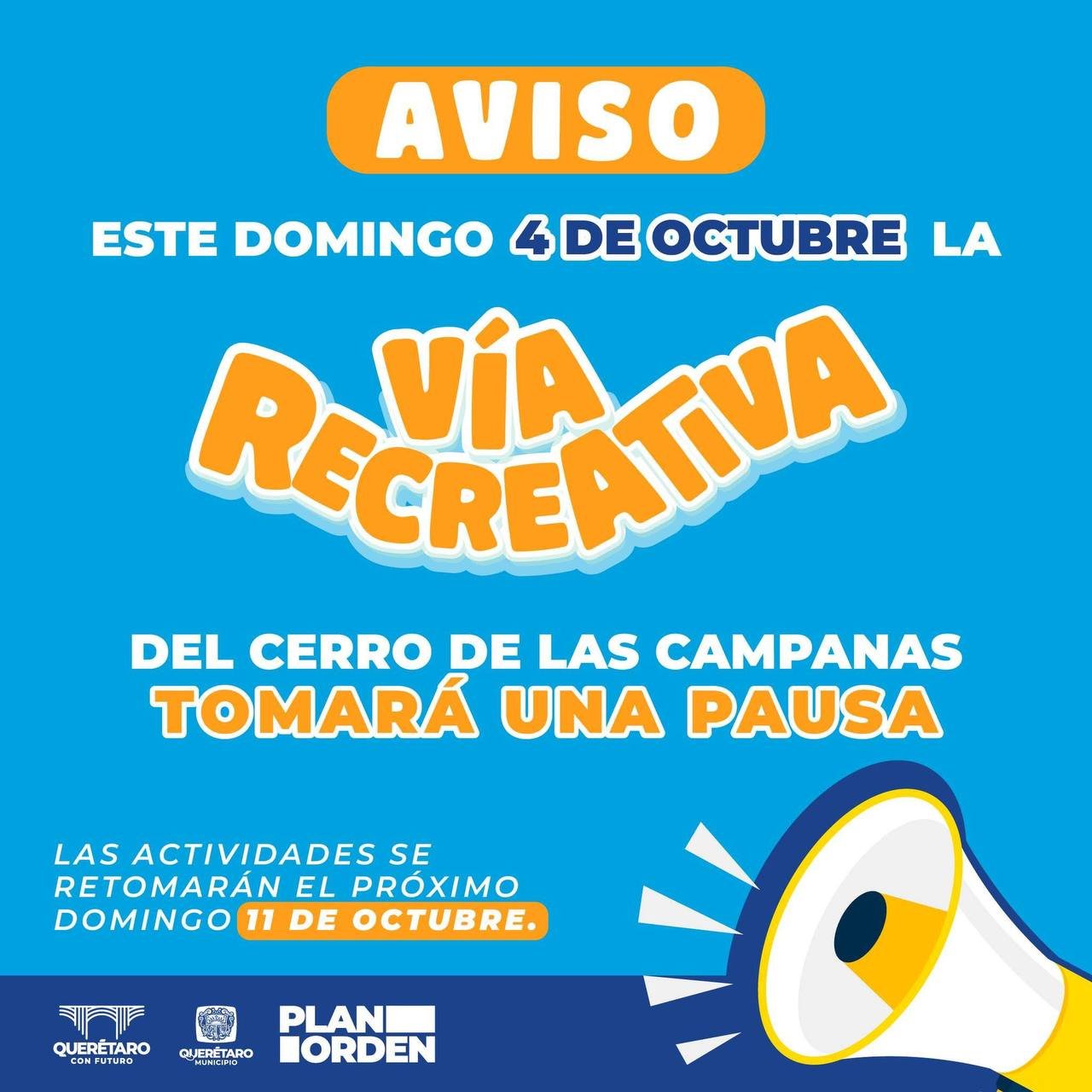 Por maratón, este domingo no habrá Vía Recreativa en el Cerro de las Campanas