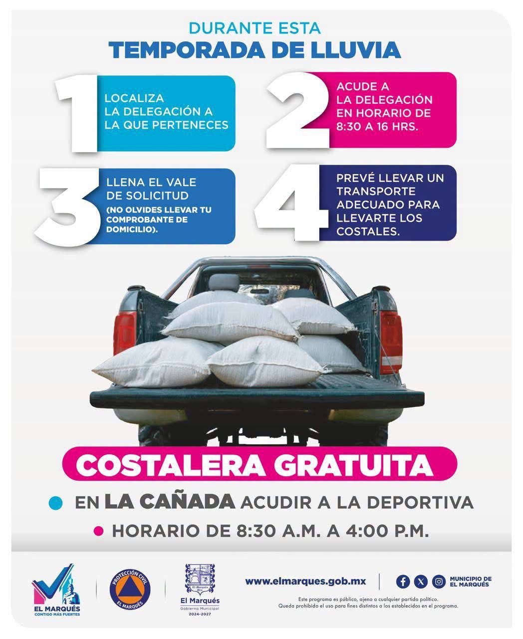¿Vives en La Cañada? El Marqués entrega costales gratis para temporada de lluvias