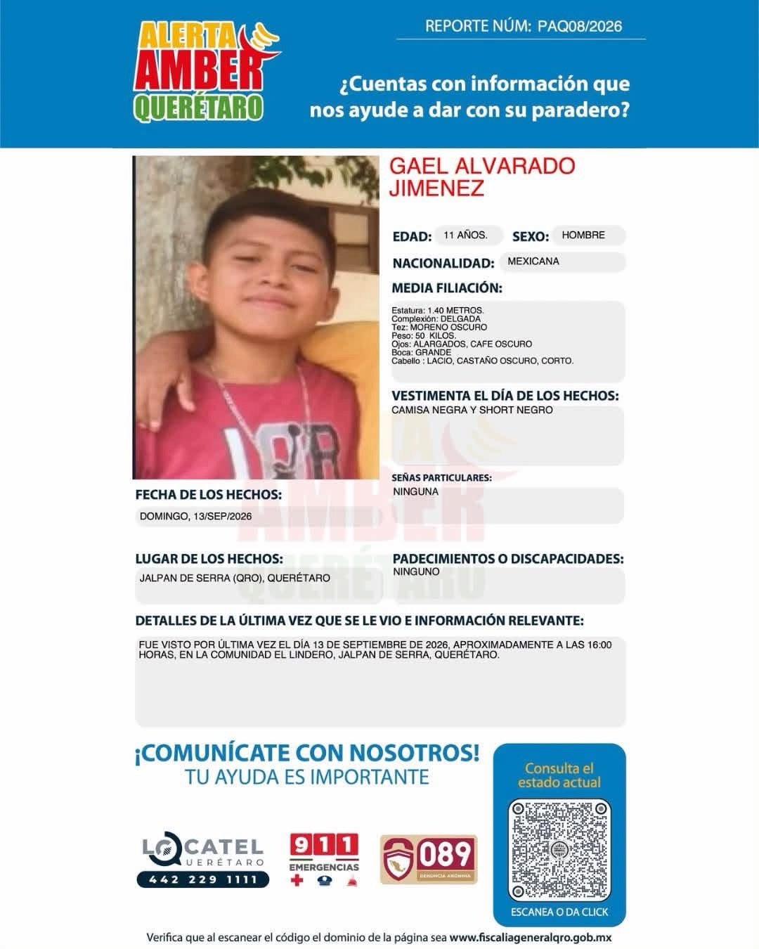 Alerta AMBER: Fiscalía intensifica búsqueda de tres menores desaparecidos en Jalpan