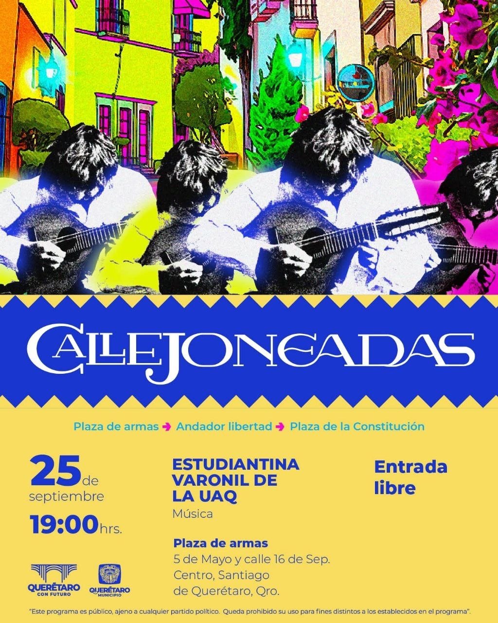 ¡Callejoneada en el Centro! La Estudiantina Varonil de la UAQ recorrerá las calles de Querétaro