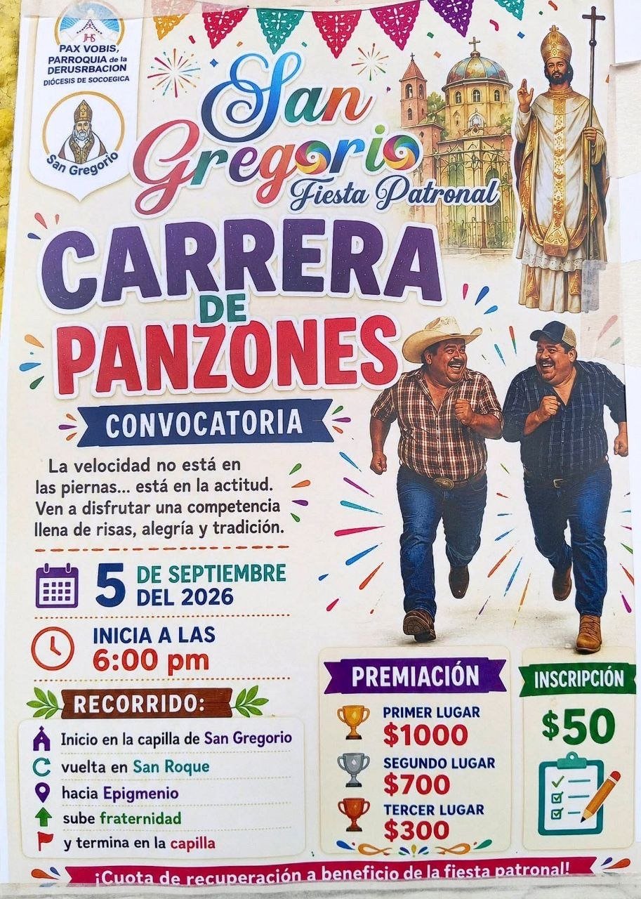 Que no te gane la panza: San Gregorio alista su Carrera de Panzones