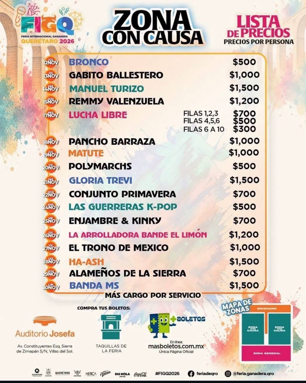 Teatro del pueblo en la Feria de Querétaro tendrá costos de hasta mil 500 pesos en primeras filas