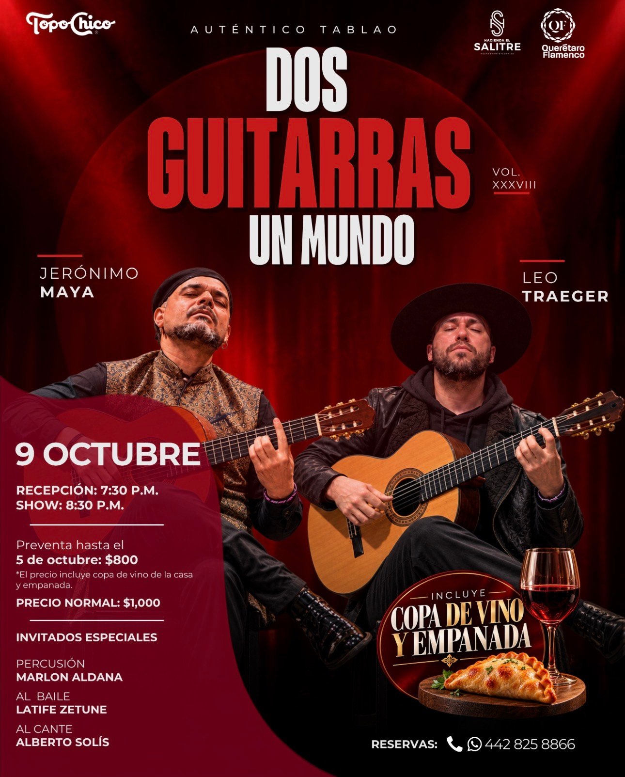 Noche de flamenco en Querétaro: Jerónimo Maya y Leo Traeger presentan “Dos Guitarras, Un Mundo” en Hacienda El Salitre
