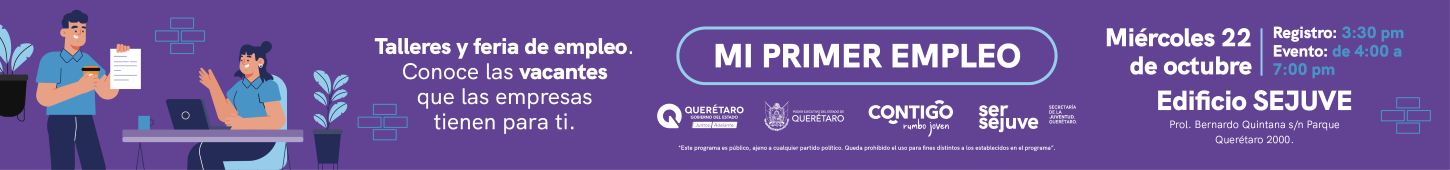 EXPRESO QUERETARO_SEJUVE_EXPO EMPLEO JÓVENES_1450X170 PX